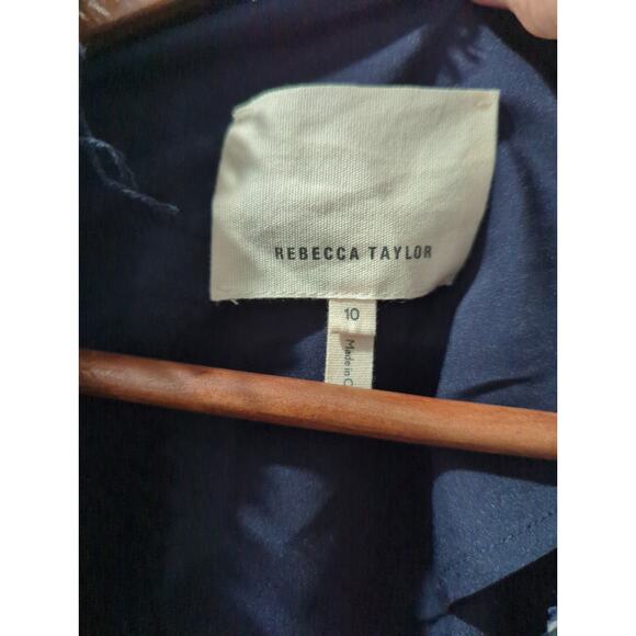 Rebecca Taylor Navy Sparkle Tweed Open Front Blazer Jacket - Picture 5 of 6